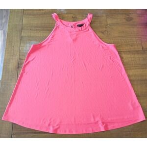 Torrid Womens Plus Size 0 Coral Pink Halter Keyhole Neckline Tank Top Shirt